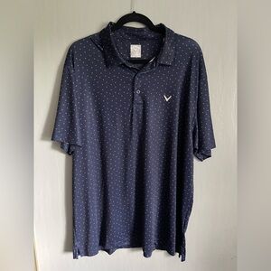 Callaway Opti-Dri Navy Golf Polo Shirt Men’s XL Blue Pink Arrow Print
